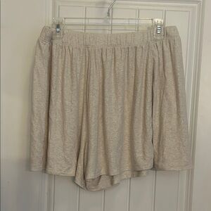 Aerie M beige with gold comfy shorts